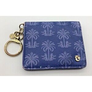 Spartina 449 Key Chain Wallet Oyster Alley Blue Palm Tree Folding Credit Card